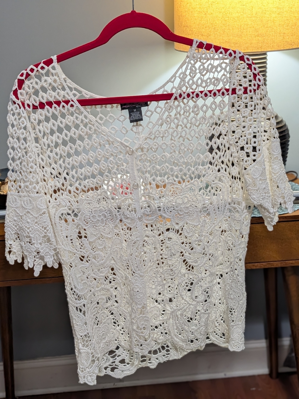 Crochet Lace Openwork Women’s Top - Cream
